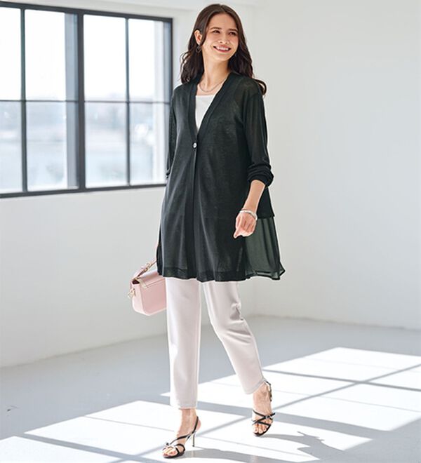 BELLUNA（ベルーナ）の「スタイルアップ！バックフレアカーディガン（ニットカーディガン）」｜詳細画像