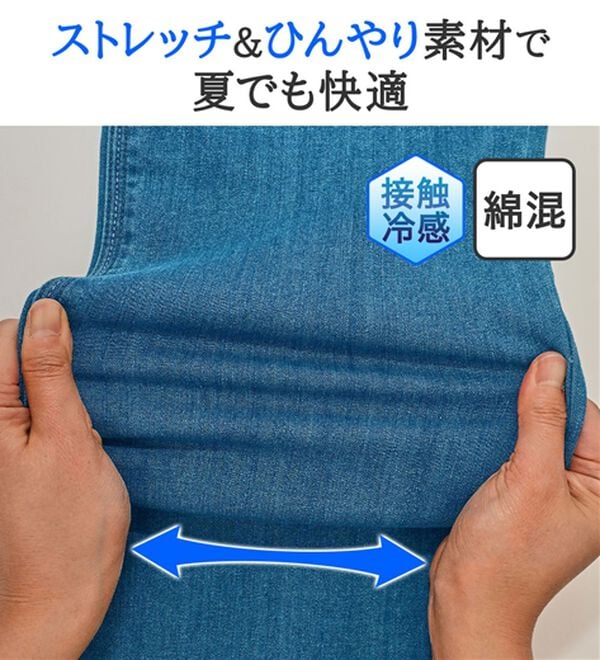 ルフラン（ルフラン）の「【３本組】配色ステッチ柔らかワイドデニム（ワイドパンツ・ガウチョ）」｜詳細画像
