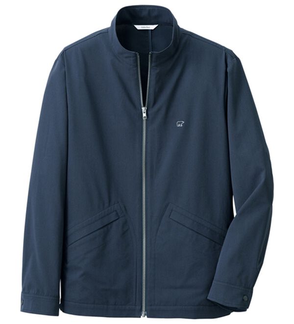 「＜ゴールデンベア＞風そよぐスタンド衿ブルゾン（メンズブルゾン）」｜ネイビ－