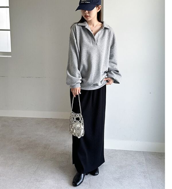 RANAN（ラナン）の「あったか裏起毛衿付きオーバーサイズスウェット（トレーナー・スウェット）」｜詳細画像