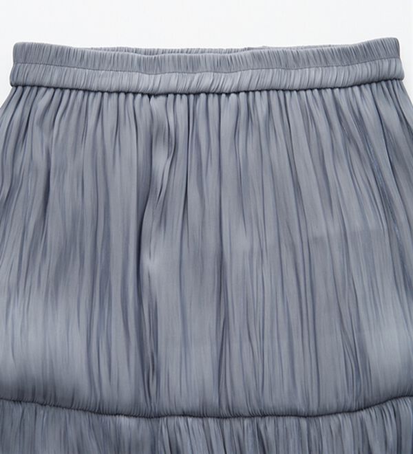 RANAN（ラナン）の「サテンプリーツティアードスカート（ロングスカート）」｜詳細画像