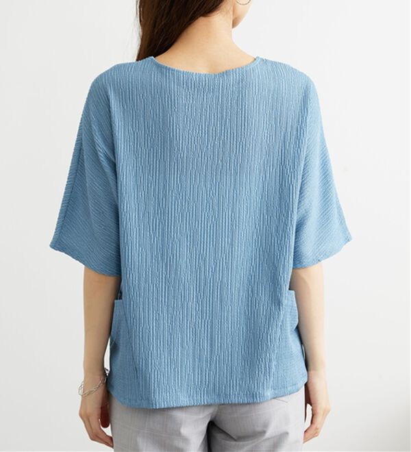 BELLUNA（ベルーナ）の「シャイニー楊柳ポケット使いプルオーバー（カットソー）」｜詳細画像