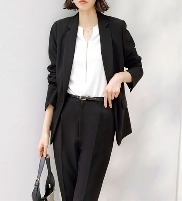 GeeRA（ジーラ）の「【2点セット】選べるボトム！洗えて型くずれしないパンツスーツセット（パンツスーツ）」｜詳細画像