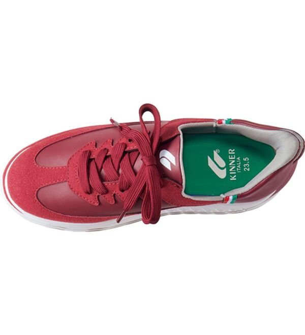 BELLUNA（ベルーナ）の「＜キナー＞さっと履ける！牛床革ローリングソールシューズ（スニーカー）」｜レッド