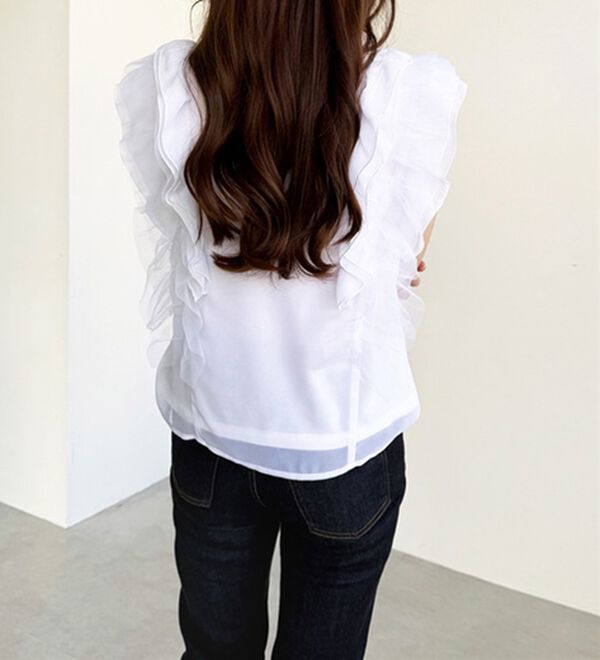 GeeRA（ジーラ）の「シアーフリルブラウス（ブラウス）」｜詳細画像