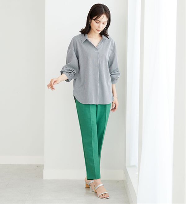 BELLUNA（ベルーナ）の「【新色追加】袖タックデザインスキッパーシャツ（シャツ）」｜詳細画像