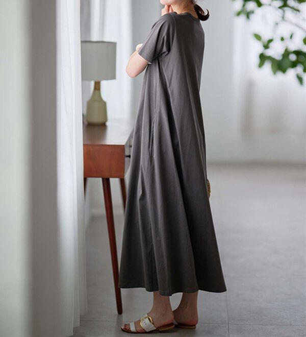 RANAN（ラナン）の「＜ＢＣ＞綿１００％ひんやりポケット付マキシワンピース（その他ワンピース）」｜詳細画像