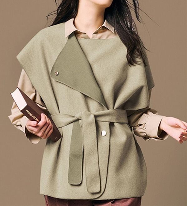 RANAN（ラナン）の「ウールライクライトべスト（ベスト）」｜杢ベージュ