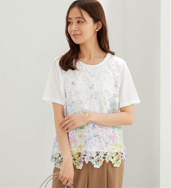 BELLUNA（ベルーナ）の「彩り花柄レースカーディガンアンサンブル（アンサンブル）」｜詳細画像