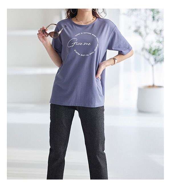 BELLUNA（ベルーナ）の「汗ジミ対策！綿混プリントＴシャツ（Tシャツ）」｜詳細画像