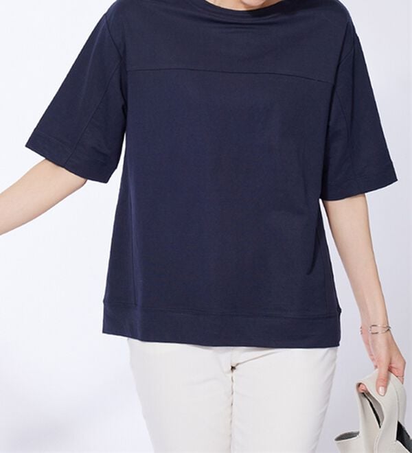 BELLUNA（ベルーナ）の「涼感素材切替デザインプルオーバー（カットソー）」｜詳細画像