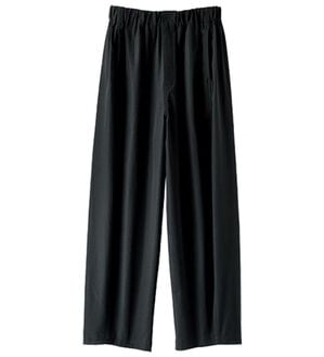 BELLUNA（ベルーナ）の「サラもち！快適ビンテージ調素材カーブパンツ（ワイドパンツ・ガウチョ）」｜黒