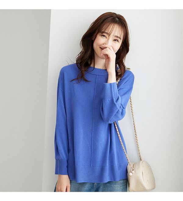 BELLUNA（ベルーナ）の「ふんわり袖カシミヤタッチプルオーバー（ニット・セーター）」｜詳細画像