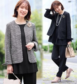 Viola e Viola（ヴィオラ エ ヴィオラ）の「【３点セット】着回し自在快適セットアップスーツ（パンツスーツ）」｜詳細画像