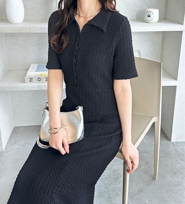 GeeRA（ジーラ）の「全骨格細見え！表面感素材マーメイドワンピース（その他ワンピース）」｜詳細画像