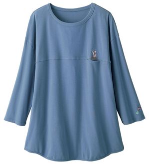 ルフラン（ルフラン）の「綿１００％刺しゅうＴシャツ（Tシャツ）」｜ダスティブルー
