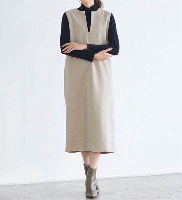 Pierrot（ピエロ）の「ウールタッチジャンパースカート（ジャンパースカート）」｜詳細画像