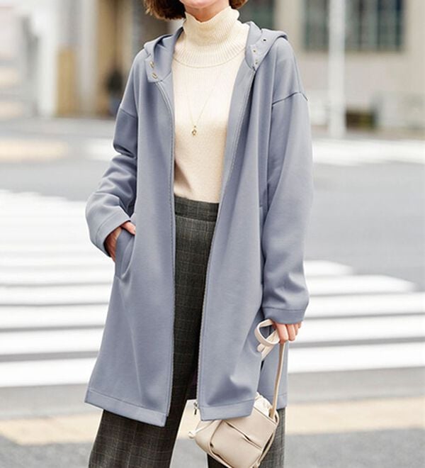 BELLUNA（ベルーナ）の「衿デザインロング丈パーカー（パーカー）」｜詳細画像