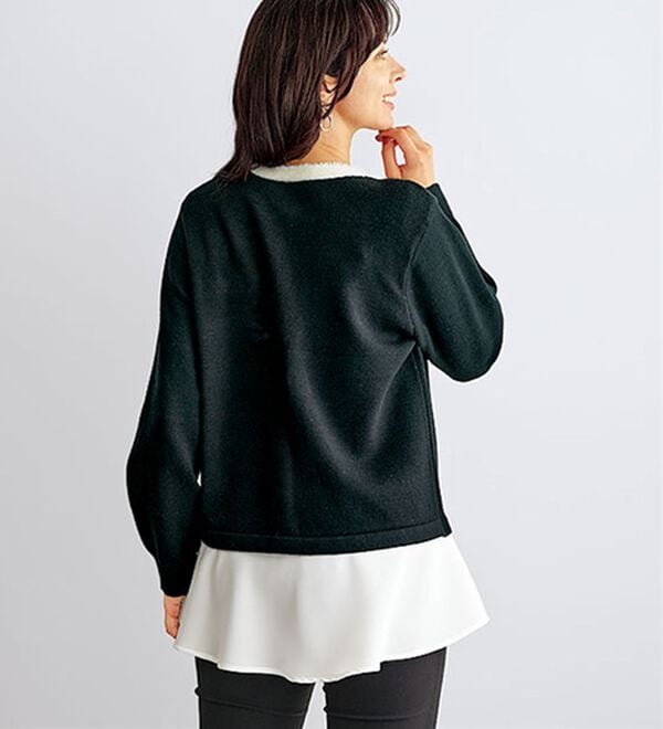 BELLUNA（ベルーナ）の「配色カーデチュニックアンサンブル（アンサンブル）」｜詳細画像