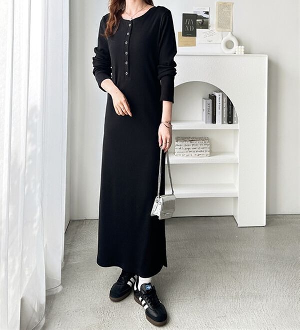 GeeRA（ジーラ）の「全骨格対応！前後2WAY細見えリブワンピース（カットソーワンピース）」｜詳細画像