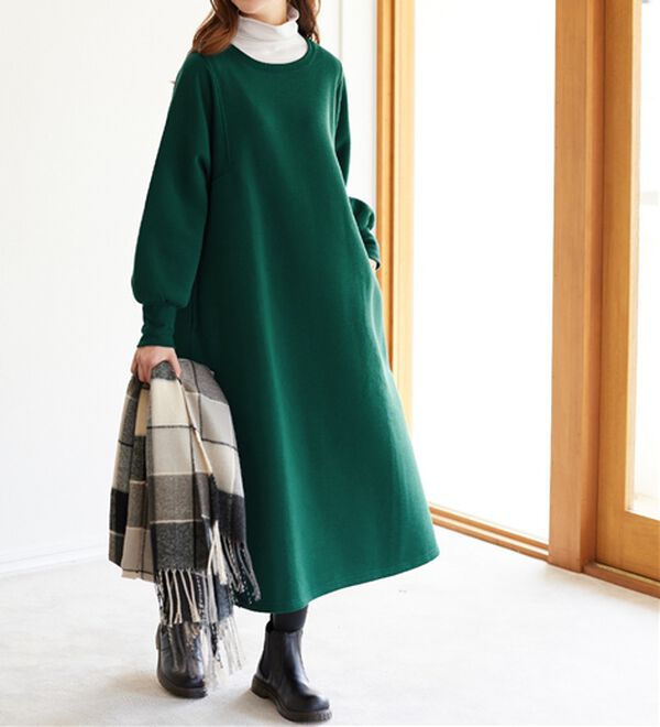 Viola e Viola（ヴィオラ エ ヴィオラ）の「あったか裏起毛ゆるワンピース（カットソーワンピース）」｜詳細画像