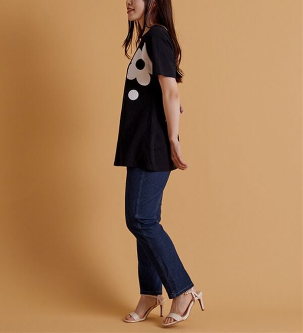 BELLUNA（ベルーナ）の「ひんやリッチコットン大人のプリントロング丈Ｔシャツ（カットソー）」｜詳細画像