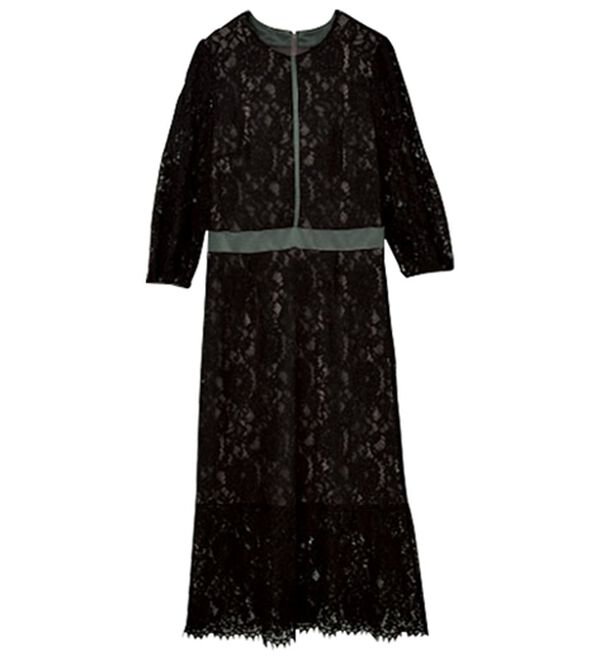 RANAN（ラナン）の「配色デザインレースワンピース（その他ワンピース）」｜ブラック