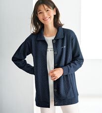 BELLUNA（ベルーナ）の「＜ＥＬＬＥ　Ａｃｔｉｖｅ＞ケーブル柄ジャカードジャケット（その他ジャケット）」