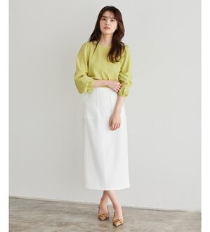 Pierrot（ピエロ）の「デザインが選べるジャガードカットソー（カットソー）」｜イエロー