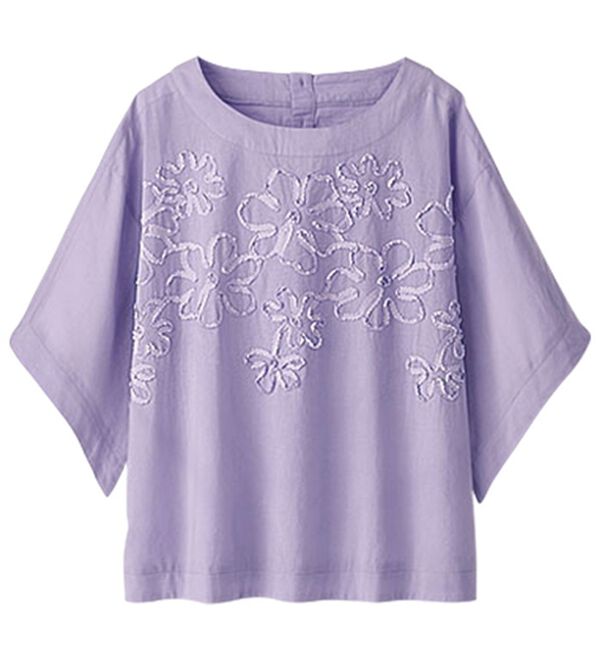 BELLUNA（ベルーナ）の「ひんやり！コード刺しゅう袖デザインブラウス（ブラウス）」｜詳細画像