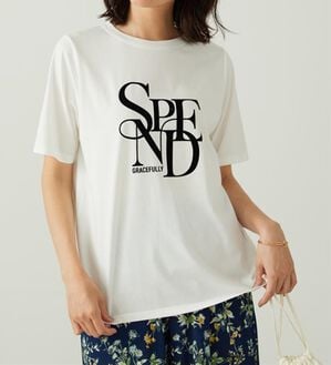 BELLUNA（ベルーナ）の「フロッキープリントロゴプルオーバー（カットソー）」｜オフ白