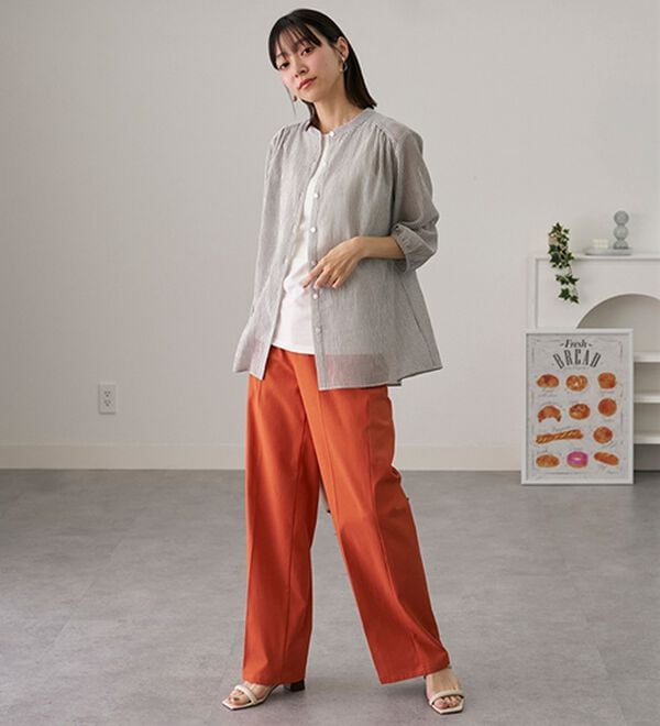 BELLUNA（ベルーナ）の「【タンクトップ付】綿シアーシャツブラウスセット（シャツ）」｜詳細画像