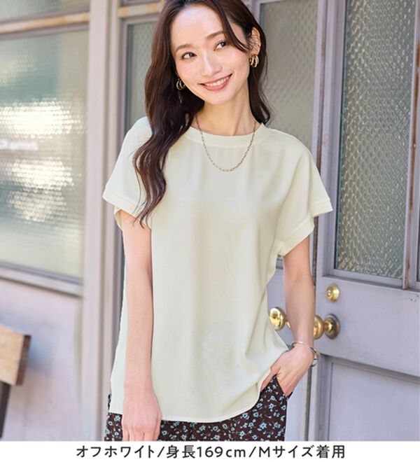 Viola e Viola（ヴィオラ エ ヴィオラ）の「さらさらＥＡＳＹ　前後２ＷＡＹヘンリーネックＴブラウス（ブラウス）」｜詳細画像