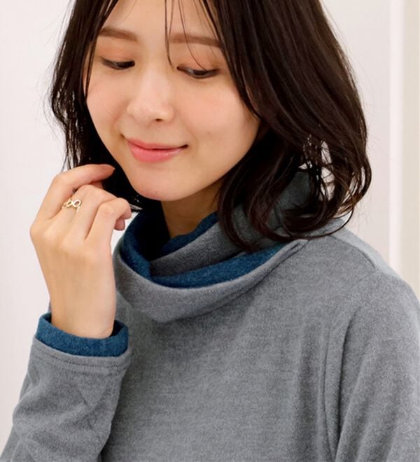 BELLUNA（ベルーナ）の「衿デザイン配色チュニック（チュニック）」｜詳細画像