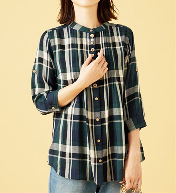 BELLUNA（ベルーナ）の「ダブルガーゼ素材多ボタンオーバーブラウス（ブラウス）」｜詳細画像