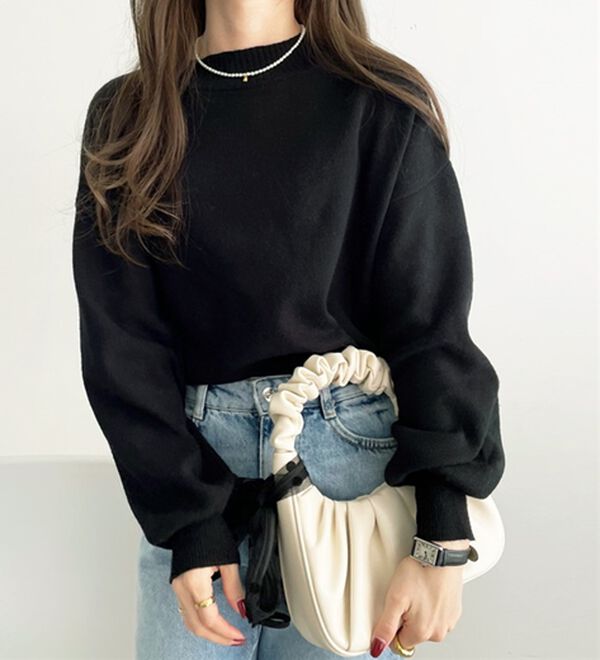 GeeRA（ジーラ）の「ボタン付モチモチニットトップス（ニット・セーター）」｜詳細画像