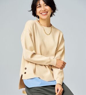 BELLUNA（ベルーナ）の「裾ボタン重ね着風ニットプルオーバー（ニット・セーター）」｜詳細画像