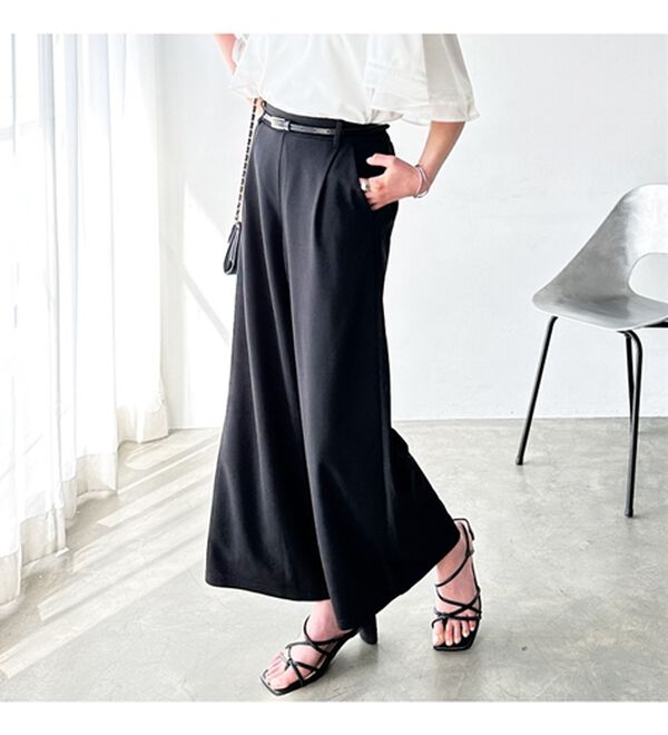 GeeRA（ジーラ）の「接触冷感！美脚ストレッチワイドパンツ（ワイドパンツ・ガウチョ）」｜詳細画像