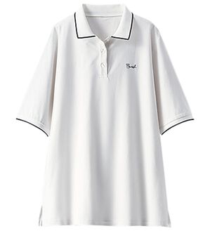 BELLUNA（ベルーナ）の「多機能付配色刺しゅうポロシャツ（カットソー）」｜オフ白