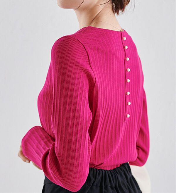 RANAN（ラナン）の「バックパール調釦リブカットソープルオーバー（カットソー）」｜詳細画像