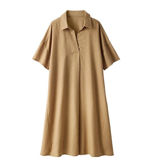 BELLUNA（ベルーナ）の「機能付リネン混スキッパーワンピース（カットソーワンピース）」｜詳細画像