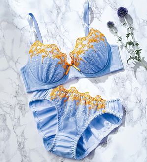 YU'NOW（ユナウ）の「【デザイン豊富】大人ｓｗｅｅｔプチプラブラ＆ショーツセット（ブラジャー＆ショーツセット）」｜サックス系レース