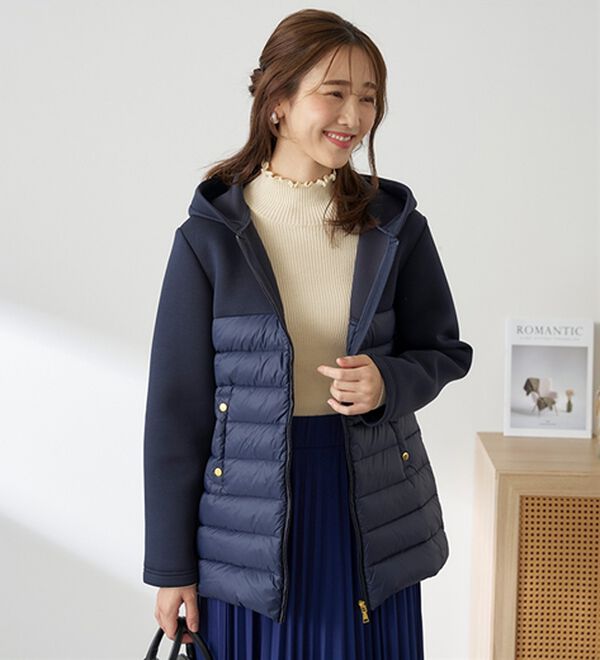 BELLUNA（ベルーナ）の「【ＦｕｗａｉｒＬｉｇｈｔ】異素材切替軽量ダウンジャケット（ダウンコート・ジャケット・ベスト）」｜詳細画像