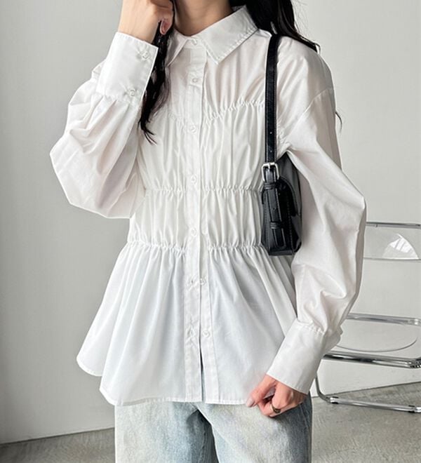 GeeRA（ジーラ）の「シャーリングビスチェデザインシャツ（シャツ）」｜詳細画像