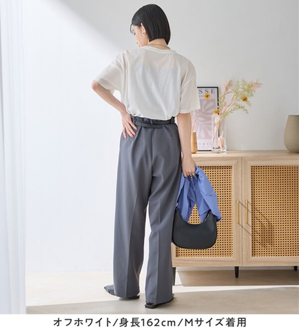 Viola e Viola（ヴィオラ エ ヴィオラ）の「ほんのり透け感綿混セミシアートップス（カットソー）」｜詳細画像