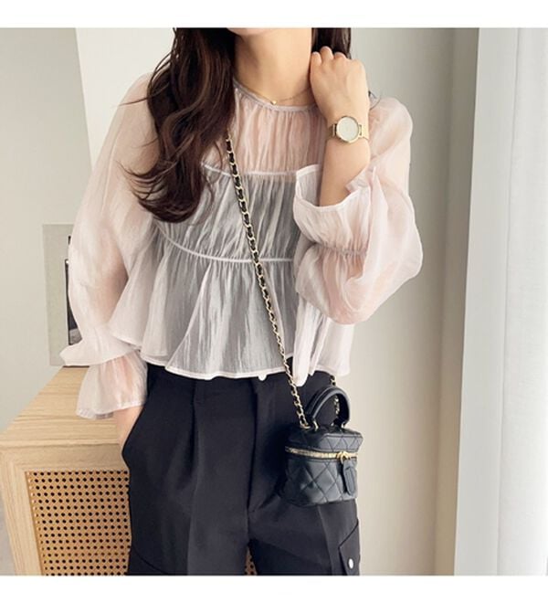 GeeRA（ジーラ）の「オーガンジーシアーブラウス（ブラウス）」｜詳細画像