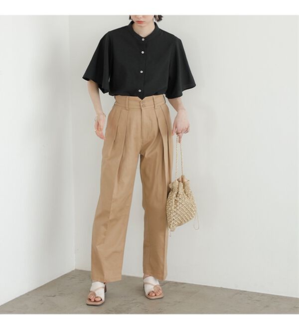 GeeRA（ジーラ）の「フレアー袖バンドカラーブラウス（ブラウス）」｜詳細画像