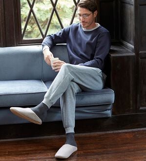 「＜シンプル＆プラス＞裏起毛スウェット上下セット（メンズルームウェア）」｜詳細画像