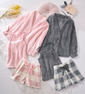 YU'NOW（ユナウ）の「モールニット風ルームウェア３点セット（パジャマ・ルームウェア）」｜詳細画像