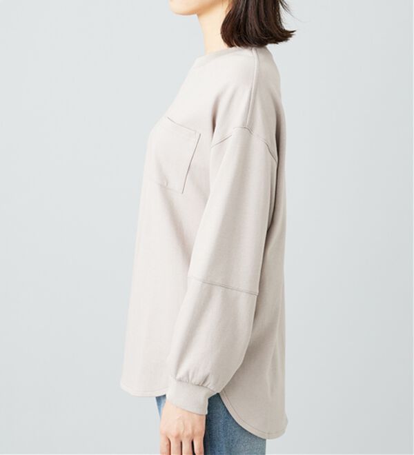 BELLUNA（ベルーナ）の「吸湿発熱ポンチ素材袖切替プルオーバー（カットソー）」｜詳細画像